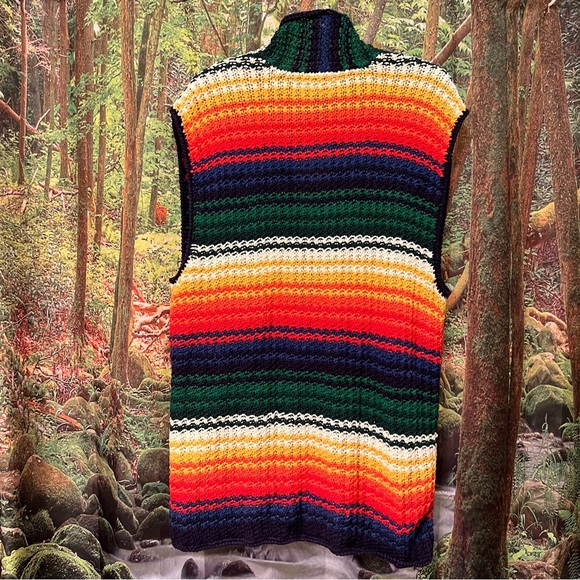 Vintage Cambridge Country Store Dry Goods multicolor rainbow knit sweater vest - Picture 2 of 10